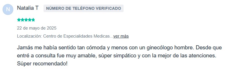 Testimonio consulta gineco obstetra